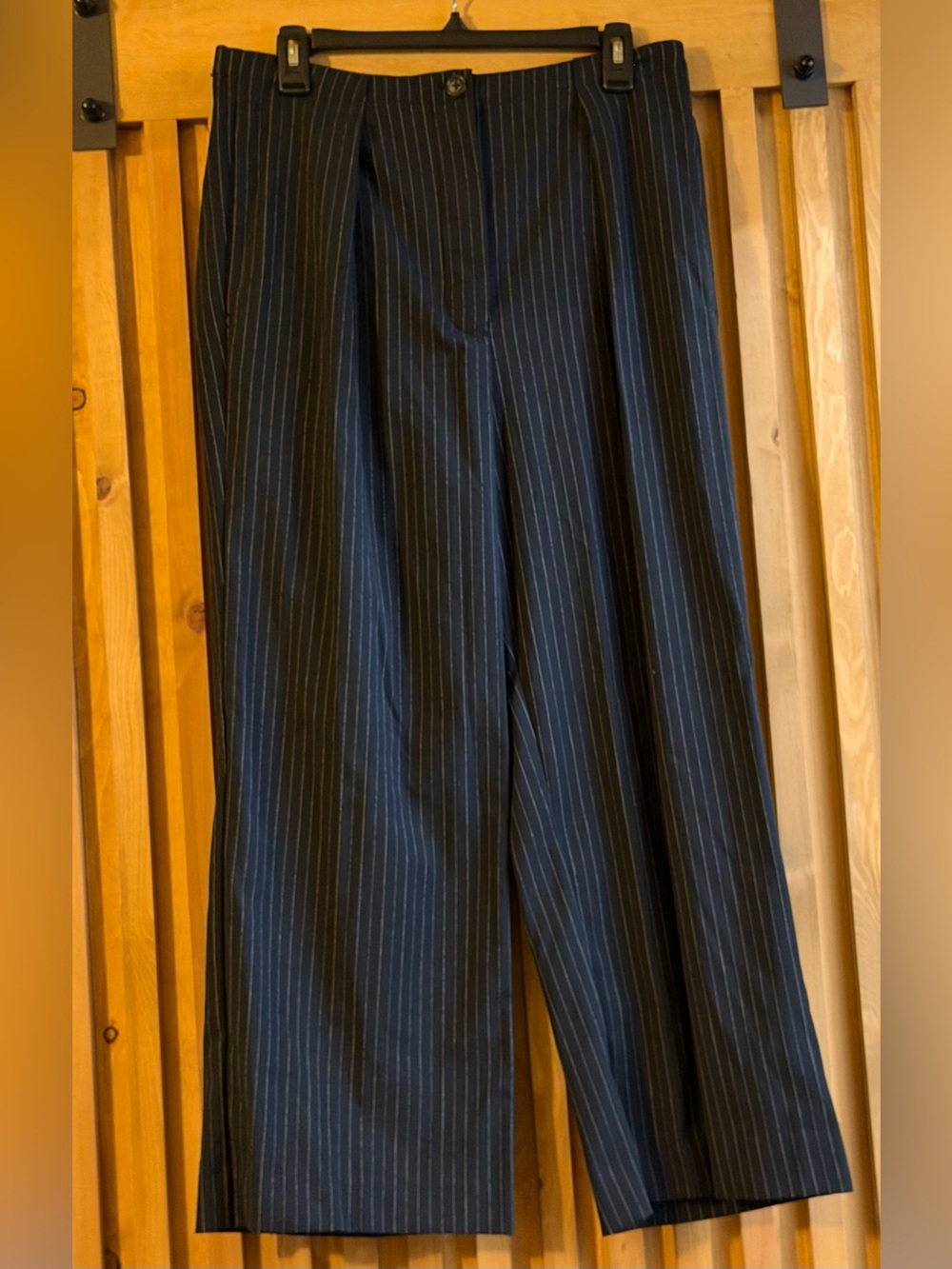 Free People Black Pinstripe Dress Pants